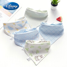 迪士尼官·方网同款（京选优品）婴儿女口水巾纯棉围嘴公主款新生儿围兜男宝宝三角巾夏季薄款 韩系萌宝(5条装)