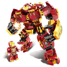 乐毅 樂高积木复仇者联盟大型钢铁侠反浩克装甲男孩子拼装机甲机器人益智玩具拼图儿童礼物 反浩克超级战甲【亏本促销100套】