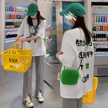 欣柏纶 孕妇装套装夏季夏款孕妇套装孕妇两件套外出外穿宽松大码孕妈装 白色上衣 M