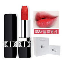 迪奥（Dior）口红女士唇膏滋润保湿修复烈艳蓝金系列红管唇釉情人节520礼物礼品七夕表白告白 哑光888#橘调正红（全新2020新款）