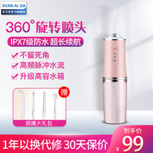 玄艾佳 冲牙器电动洗牙器水牙线巧小米白便携式口腔清洁器家用洁牙仪器预防牙结石去牙缝牙垢牙齿冲洗器 玉石粉（220ML超大水杯）