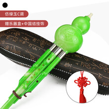 葫芦丝初学者入门C调降b调大人小学生儿童自学演奏型初学乐器 仿绿玉C调+乐器盒