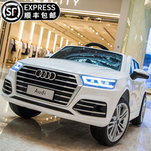 【奥迪Q5授权】益京婴儿童电动车四轮四驱可坐人遥控越野车玩具汽车男女小孩宝宝充电童车带摇摆 注塑白色-双驱动-硬座-音乐-遥控-避震-摇摆