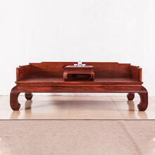 品尊轩红木家具血檀（学名：染料紫檀）明式古典实木罗汉床炕几两件套卧室睡榻单人床榻仿古贵妃椅2.08米 三围独板罗汉床