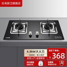 志高（CHIGO） 燃气灶双灶  液化气灶天然气灶 嵌入式台式炉具 单灶双灶猛火灶台嵌煤气灶具 H108  一级能效+方形炉架+纯铜火盖 天然气
