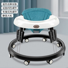 婴儿站立训练 助步宝宝女孩滑步婴儿学步车辅助行走器学走路防O形腿儿童学行车 【九档调节 大轮】亚麻蓝 升级版+脚垫-I17