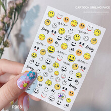 美甲饰品抖音同款太阳花美甲饰品笑脸贴纸DIY装饰钻卡通彩色A可爱珠珠指甲钻 R068