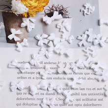 美甲饰品混搭蝴蝶结白色网红日式立体简约风指甲装饰贴钻配饰 白色树脂蝴蝶结混装100颗