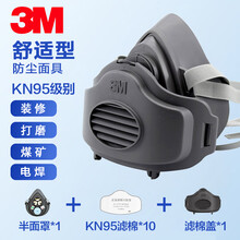 3M 3200防尘面具工业防粉尘kn95防雾霾PM2.5口罩水泥打磨煤矿工厂装修劳保电焊夏透气 3200防尘套装（配10片3701滤棉）