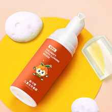 吉田久森儿童护齿健齿泡沫牙膏宝宝牙膏不含氟可吞食幼儿洁牙慕斯牙膏 香橙味儿童慕斯牙膏