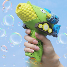 乐智植物大战僵尸自动吹泡泡机玩具网红儿童手持电动加特林枪器不漏水吹泡泡水补充液网红泡泡枪魔法棒 玉米泡泡枪【充电】2瓶水+10包液