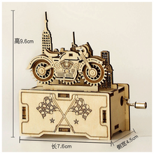 曲漾 音乐盒手摇八音盒diy六一儿童节拼装木质手工女生生日礼物女实用 diy手摇摩托车 天空之城