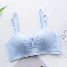 素衣卿月哺乳文胸孕妇内衣怀孕喂奶防下垂无钢圈聚拢前上开扣薄 805#天蓝 34/75BC通用