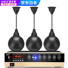 爱步者（aibuz） 吊球音响吸顶音箱悬挂式吊顶天花喇叭背景音乐吸顶壁挂喇叭套装店铺餐厅音箱 100W两分区功放+吊球音响*3送30米线 白色吊球