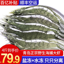 虾【顺丰空运】混元兽 青岛海捕大虾4斤装16-20CM青虾鲜活冷冻海虾基围虾类国产生鲜海鲜水产白虾 青岛水冻大虾4斤装（净虾3-3.4斤） 14-16厘米