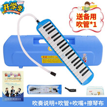 奇美口风琴37键 32键儿童学生入门吹奏乐器学校教学口吹琴 37小精灵-蓝色树脂盒+备用吹管