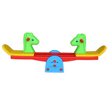 XQ儿童双人跷跷板宝宝摇马木马家用玩具卡通动物翘翘板 幼儿园跷跷板摇摇马户外游乐园 多色小马