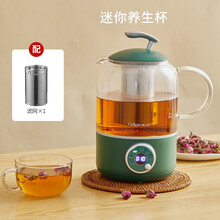 格立高（Geligao）养生壶迷你养生杯保温多功能电热水壶办公室家用煮茶器小型电炖杯花茶壶1升 【配炖盅】祖母绿-滤网款