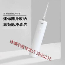 电动冲牙器洗牙器便携式小巧洗牙器去牙结石牙垢家用口腔清洁神器 白色标配【2个喷嘴】