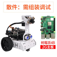 德飞莱 树莓派4B机器人小车GoGoPi 人工智能OpenCV视觉识别AI追踪 Python GoGoPi散件 树莓派4B/2G
