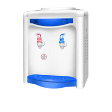 京对 家用饮水机台式小型宿舍办公室学生迷你冷热两用制冷热桶装水桌面 白色无门基础款 温热