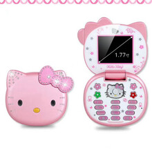 七夕情人节礼物生日礼物Hello itty凯蒂猫儿童玩具手机女孩仿真 触摸屏音乐电话毕业季礼物 凯蒂猫手机双卡版(粉色)