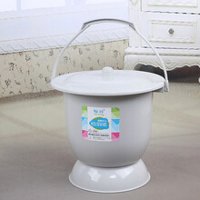 孕妇坐便器受重400斤加大成人老人痰盂便盆尿桶马桶尿壶便桶痰盂 若幻 1901浅灰色 痰盂+刷子+坐垫