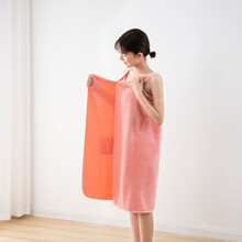 【浴裙一条】雅漫婷家居  浴巾女士可穿浴裙 成人加厚大浴巾柔软吸水洗澡巾浴袍女 可穿浴巾 浴巾/浴裙【粉色1条】