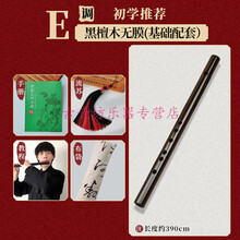 小叶紫檀实木短笛子随身小乐器定制收藏镇宅专业演奏无膜古风迷你 黑檀木无膜短笛E调+配件