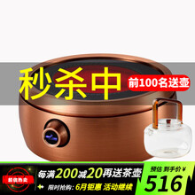 时尚蚂蚁电陶炉 烧水炉 玻璃茶壶铸铁壶专用加热光波炉 煮茶炉电磁炉 静音煮茶具 鼓形古铜色