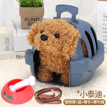 电动玩具狗儿童宠物会叫会走带纤绳婴儿仿真电动毛绒小狗会发声男孩女孩1-3生日礼物网红抖音款 泰迪【狗盆+骨头+牵引绳】 【充电款】充电器+充电电池+螺丝刀