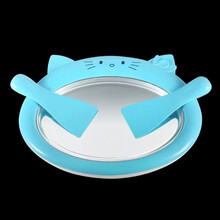 欧曼丽莎 炒酸奶机小型家用儿童迷你冰淇淋自制水果炒冰盘免插电冰激凌 蓝色猫咪送2个铲子