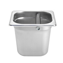 无磁不锈钢粉渣桶实木咖啡粉渣盒敲渣盒敲渣槽废渣盒大/小号 高粉渣盒