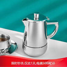 摩卡壶手冲壶 摩卡壶家用煮咖啡壶不锈钢意式特浓煮咖啡壶 6杯份 约300ml
