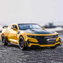 合金玩具车1\/32仿真车模兰博基尼大黄蜂JEEP汽车模型赛车跑车儿童男孩奔驰越野小汽车男孩生日礼物 科迈罗大黄蜂【黑黄】