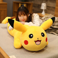 皮卡丘公仔毛绒玩具抱枕玩偶布娃娃睡觉床上大号男孩生日礼物女生 80厘米活動款