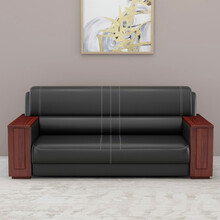 隆旭办公家具办公沙发办公室商务沙发接待沙发 三人位（牛皮）