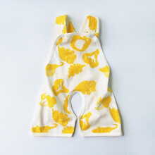 丘莱兔 肚兜婴儿宝宝肚兜棉宝宝夏季薄款背心式护肚兜婴儿开裆连体短裤男女童新生儿衣服 黄色 90码(建议23-26斤)