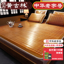 黄古林 夏凉席文竹席单人床席子 双面文竹席1.8/1.5/1.2米 双面文竹席直筒款（背面冰丝席，无枕套） 180*200cm