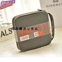 CD盒光盘包车载汽车家用dvd碟片袋套盒子40片大容量光碟cd收纳包 亚麻灰色32片-牛津布材质