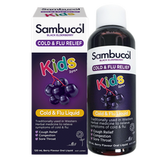 Sambucol小黑果英国黑接骨木莓儿童糖浆120ml婴幼儿童营养液维生素a2春夏黑接骨木抗流感精华 Sambucol 黑接骨木儿童抗流感糖浆120毫升