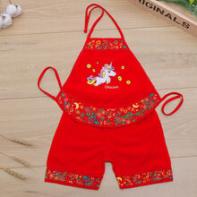 浪莎【肚兜儿童】宝宝肚兜透气婴儿红肚兜夏季新生儿护肚围0612个月舒适四季通用穿的洋气品牌童装 白龙马 90