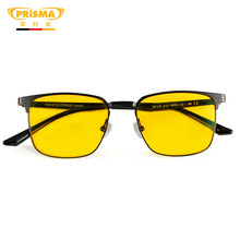 prisma德国品牌大框眼镜方框黑框男士防蓝光手机电脑平光镜无度数护目镜网红潮流眼镜95%蓝光阻隔率-EM704