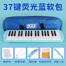 口风琴37键32键小学生用初学者课堂口风琴幼儿童演奏吹管乐器 【初级】【蓝37键软包】教材+吹管+鸟笛