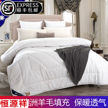 6.18【恒源祥家纺】定制羊毛被10斤冬季棉被加厚保暖双人被子冬被8斤冬天羊绒被芯 白色 150x200cm(单人春秋被)4斤