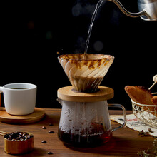 inmindhouse双层咖啡过滤杯手冲咖啡壶器具套装免滤纸滴漏式漏斗玻璃过滤器 分享壶