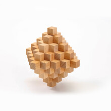 puzzle解密盒 FUN HO /打不开的鲁班小魔盒机关玄机盒榉木制孔明锁解锁玩具 大菠萝