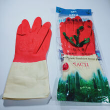 仙人掌手套 双色家庭清洁洗衣洗碗耐磨女士用 小码S 4双仙人掌