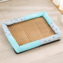 KimPets宠物凉席窝夏季狗窝垫子猫咪冰垫狗狗睡垫小型犬泰迪猫窝夏天凉窝 浅蓝樱桃 S-小型