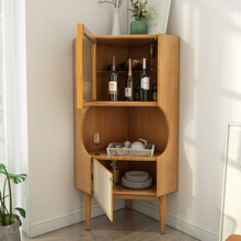 角柜实木转墙三角形拐角角落边子客厅卧室边柜 一层(松木) 组装